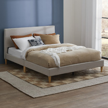 Beige Logan Upholstered Bed Frame