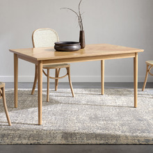 Dion Herringbone Oak Wood Dining Table