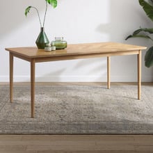 Dion Herringbone Oak Wood Dining Table
