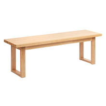 Ski-Leg Oak Wood Dining Bench