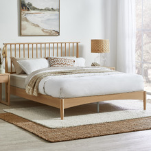 White Washed Liam Pine Wood Bed