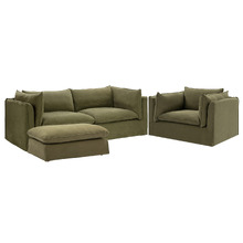 Jude 3 Seater Slipcover Sofa, Armchair, & Ottoman Set