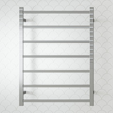 Chrome 7 Bar Square Stainless Steel Heated Towel Rail