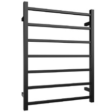 Matte Black 7 Bar Square Stainless Steel Heated Towel Rail