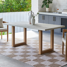 Milos Travertine-Look Outdoor Dining Table