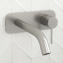 Clovelly 200mm Brushed Gold Curved Bath/Basin Wall Mixer Set