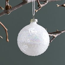 Set of 6 Iridescent Sprinkled Glass Baubles