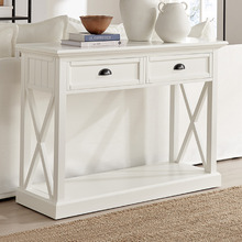 White Hamptons 2 Drawer Console Table