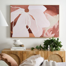 Floral Figment Blush Framed Canvas Wall Art