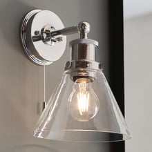Nora Glass Wall Sconce With Pull Cord
