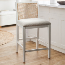 66cm Dennett Rattan and Solid Beech Wood Bar Stool
