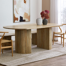 Natural Anika Oval Mango Wood Dining Table