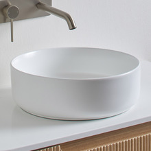 Sabina 355mm White Round Ceramic Above Counter Basin