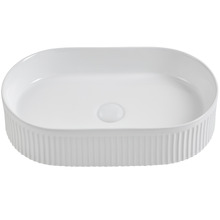 Kiora 580mm Matte White Oval Ceramic Above Counter Basin