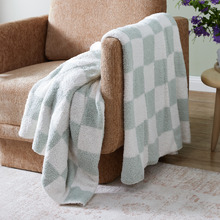 Billie Check Fleece Throw Sage