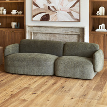 3 Seater Forest Green Moab Left Chaise Sofa Set