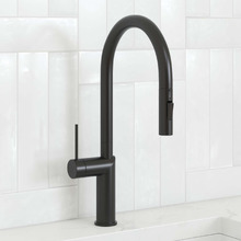 Clovelly Matte Black Gooseneck Pull-Out Kitchen Sink Mixer