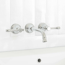 Stanwell Chrome Bath/Basin Lever Wall Tap Set