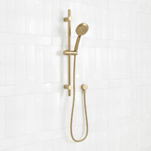 Clovelly Brushed Gold Round Rail Shower