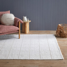 Wyatt Grid Boucle Wool-Blend Rug