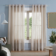 Valerian Natural Sheer Eyelet Curtains (Set of 2)