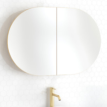 Mecca 900mm Oval Mirrored Shaving Cabinet