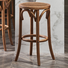 65cm Premium Luca Beech Wood & Rattan Barstool