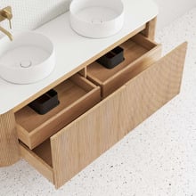 Nomad 1500mm Natural Wall Hung Double Vanity