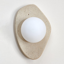 Santos Travertine-Look Wall Sconce