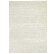 Ivory African-Inspired Flat Weave Wool-Blend Rug