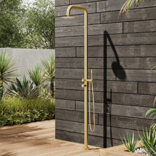 Clovelly Outdoor Floor Mounted Twin Shower