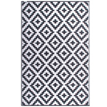 Grey & White Aztec-Style Outdoor Rug