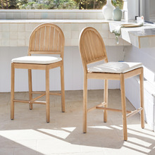 67.4cm Corfu Acacia Wood Outdoor Bar Stools (Set of 2)