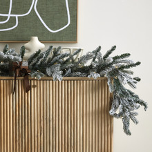 Canadian Fir Flocked Pre-Lit Christmas Garland