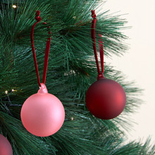 Set of 6 Frosted Ombre Glass Baubles