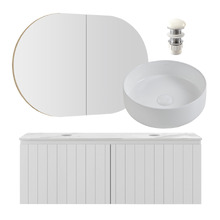 Belmont 1200mm Double Vanity Package with Oval Shaving Cabinet