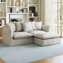 Montauk 3 Seater Slipcover Sofa & Ottoman Set