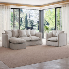 Montauk Slipcover Reversible Chaise Sofa & Armchair Set