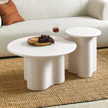 2 Piece Mickie Round Sculptural Coffee & Side Table Set