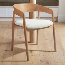 Mattia Curved Back Solid Beech Wood Dining Chair