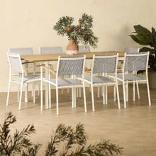 8 Seater Coogee Extendable Eucalyptus Wood Outdoor Dining Set
