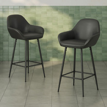 62cm Frankie Faux Leather Barstools (Set of 2)
