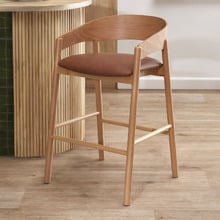 67cm Mattia Curved Back Solid Bar Stool