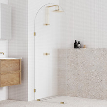Blanca Left Fluted Glass Arch Shower Screen