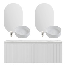 Belmont 1200mm Double Vanity Package with Oval LED Mirror