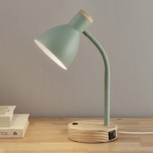 Finley Metal & Timber Desk Lamp with USB