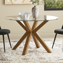 120cm Charlie Round Glass Dining Table