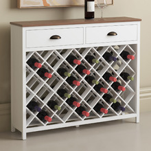White & Natural Zoe Pine Wood Wine Rack