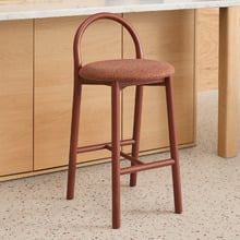 65.5cm Lottie Arched Solid Beech Wood Bar Stool