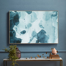Lexis Blue Framed Canvas Wall Art